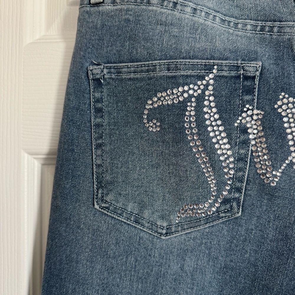 NEW Juicy Couture Lunita Jeans Relaxed Wide Leg Bling Rhinestones Size 5/27 - Picture 7 of 10